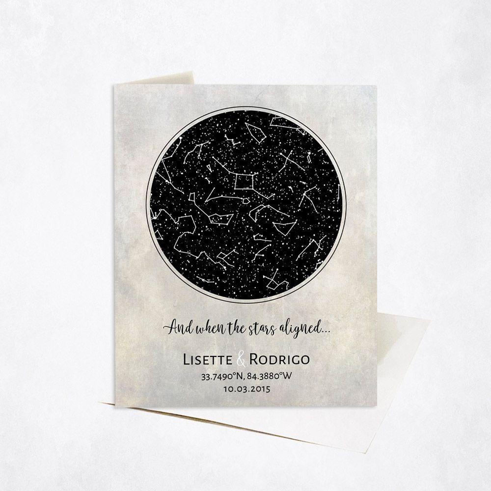 Star Map 10th Anniversary Card Gift for Couple C-1734
