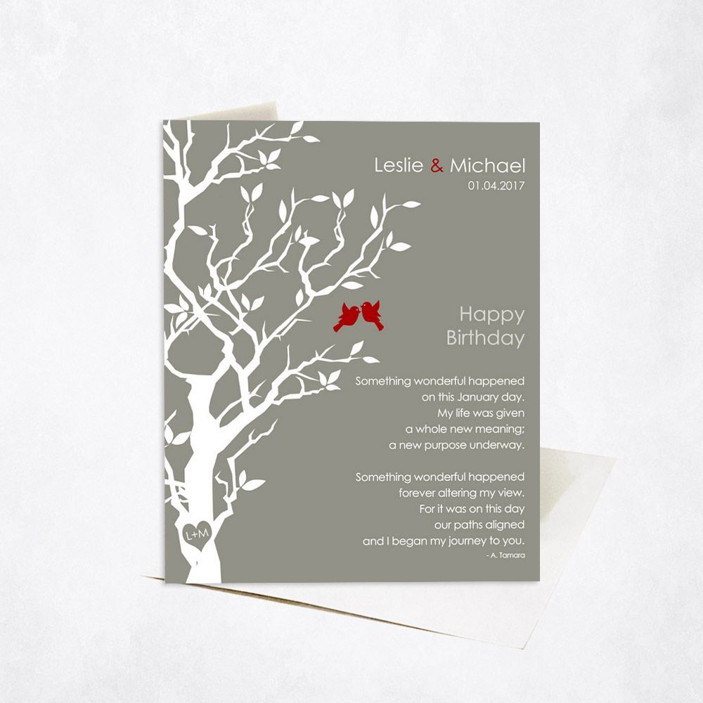 White Knobby Tree Spouse Birthday Card Gift for Spouse C-1713