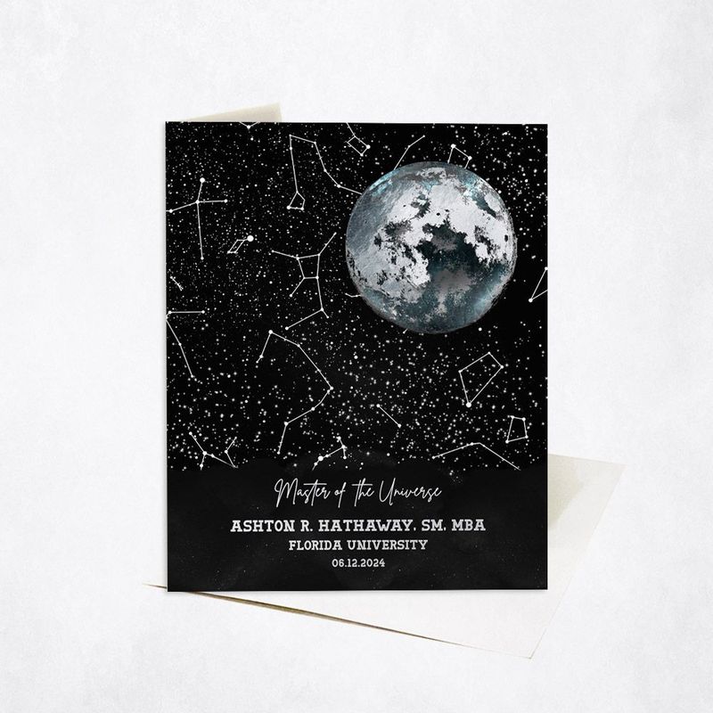 #1 Best Seller - Moon and Star Map graduation Card Gift for Graduate C-1580
