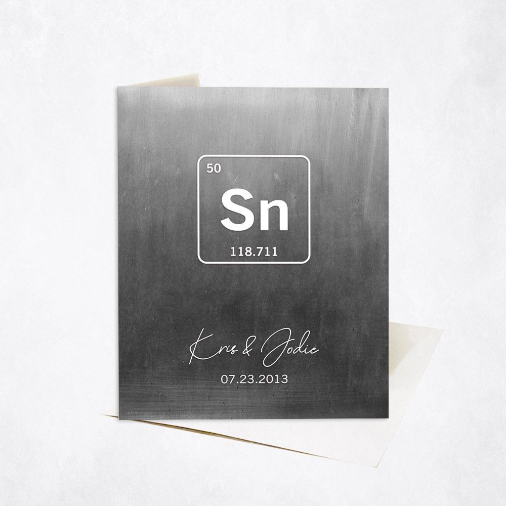 #1 Best Seller - Tin Periodic Table Element 10th Anniversary Card Gift for Couple C-1915