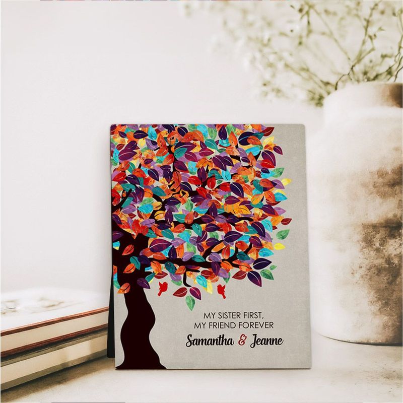 #1 Best Seller - Half Spring Tree Wedding Desktop Plaque Gift for Sister D-1164