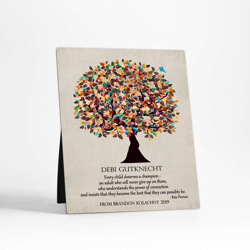 #1 Best Seller - Late Spring Tree Teacher Appreciation Desktop Plaque Gift for Educator D-1321