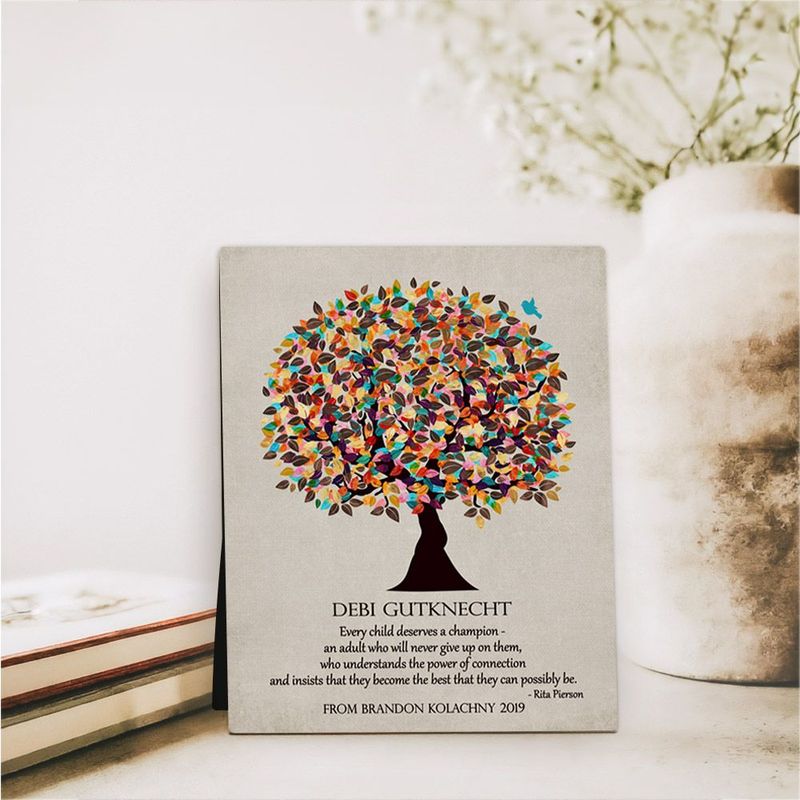#1 Best Seller - Late Spring Tree Teacher Appreciation Desktop Plaque Gift for Educator D-1321