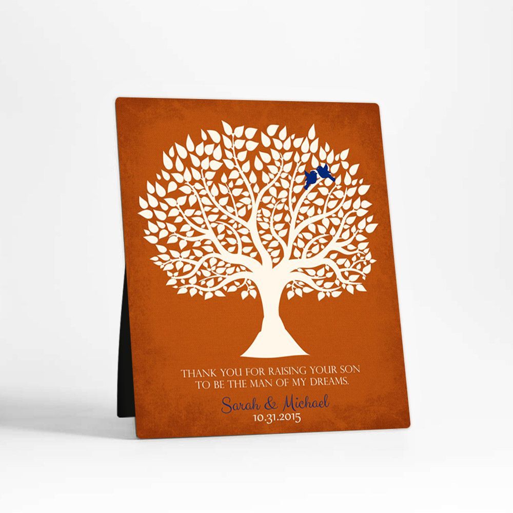 White Silhouette Tree Wedding Desktop Plaque Gift for Mother Of The Groom D-1114