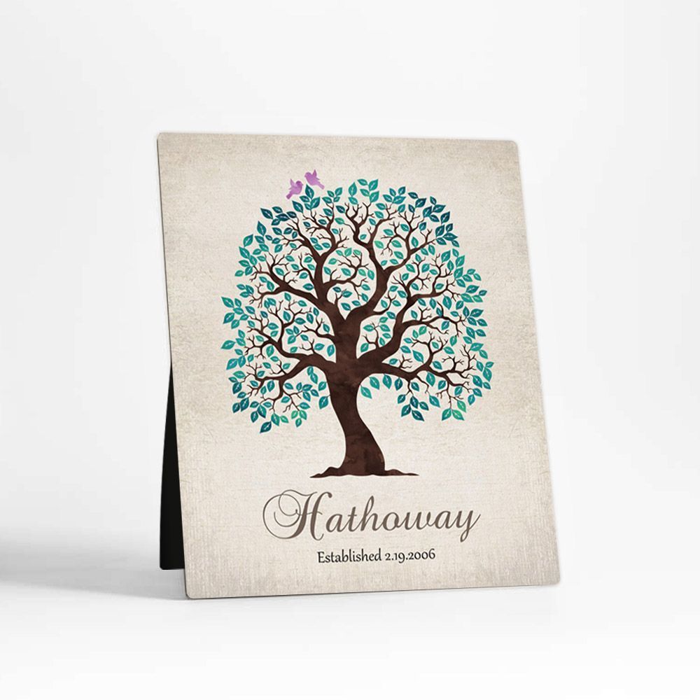 Artful Tree Anniversary Desktop Plaque Gift for Couple D-1253