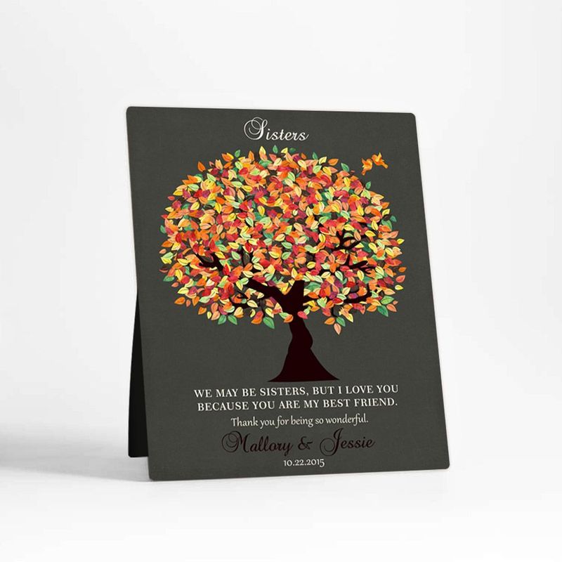 Autumn Tree Wedding Desktop Plaque Gift for Sister D-1191