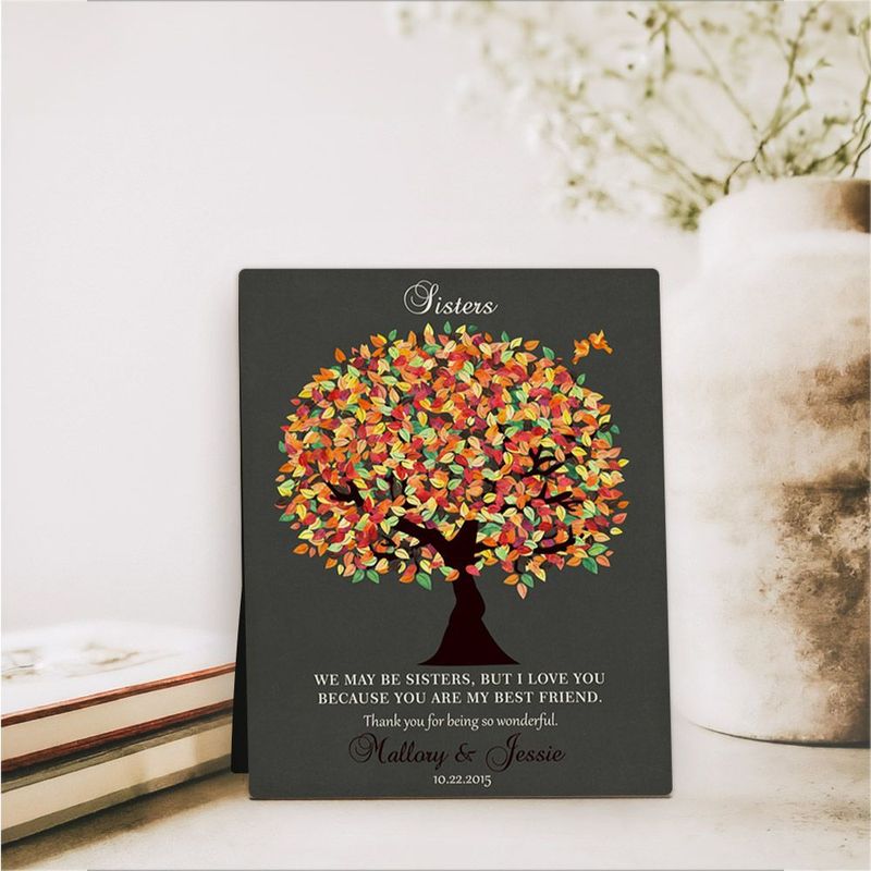 Autumn Tree Wedding Desktop Plaque Gift for Sister D-1191