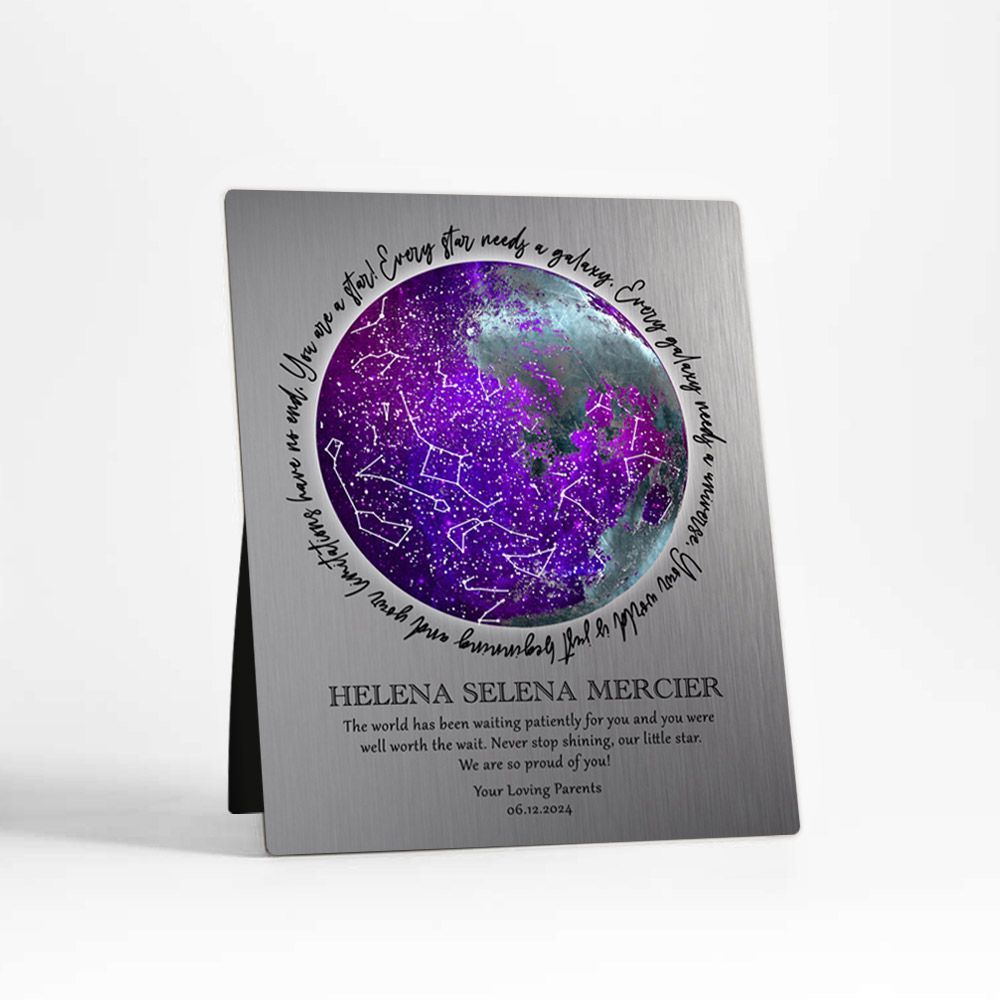 Tin Moon and Star Map graduation Desktop Plaque Gift for Graduate D-1576