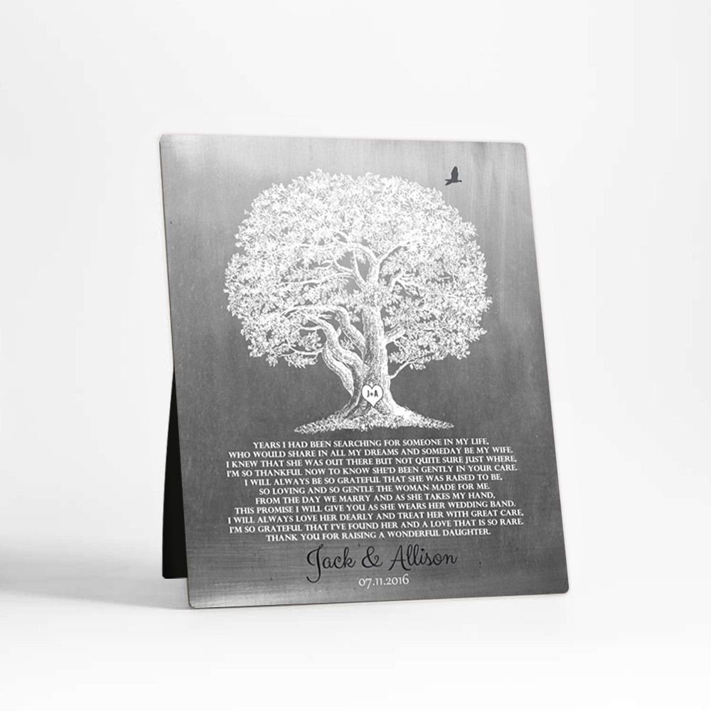 Tin Oak Tree Wedding Desktop Plaque Gift for Mother Of The Bride D-1416
