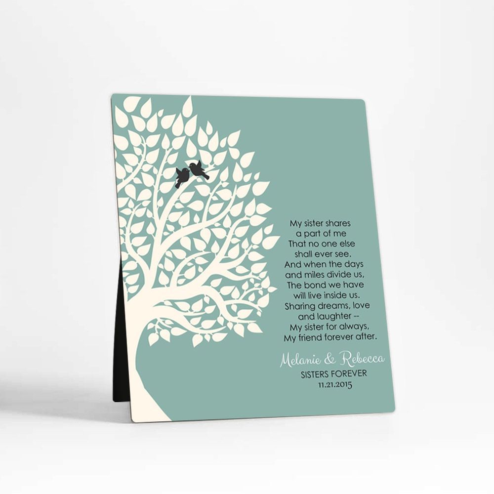 #1 Best Seller - Half Tree Sister Poem Wedding Desktop Plaque Gift for Sister D-1145