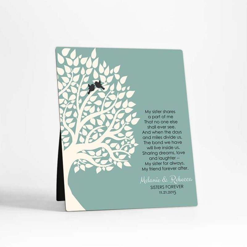 #1 Best Seller - Half Tree Sister Poem Wedding Desktop Plaque Gift for Sister D-1145
