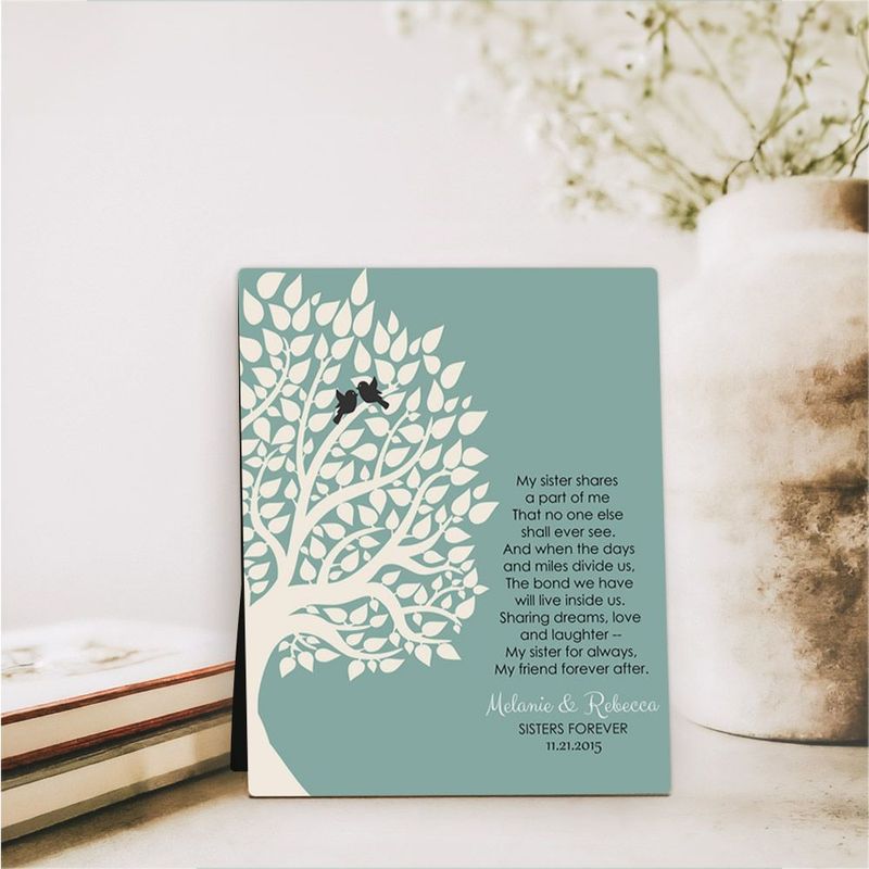 #1 Best Seller - Half Tree Sister Poem Wedding Desktop Plaque Gift for Sister D-1145