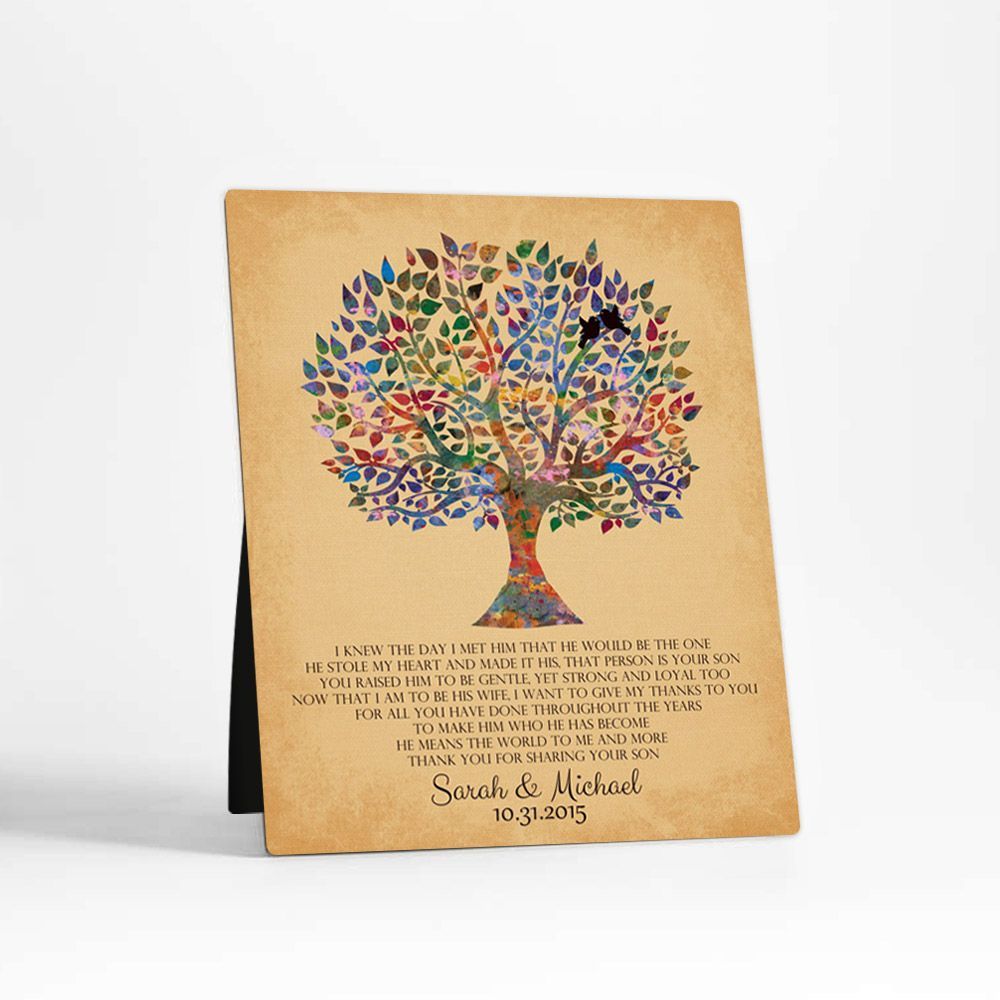 Watercolor Tree Wedding Desktop Plaque Gift for Mother Of The Groom D-1257