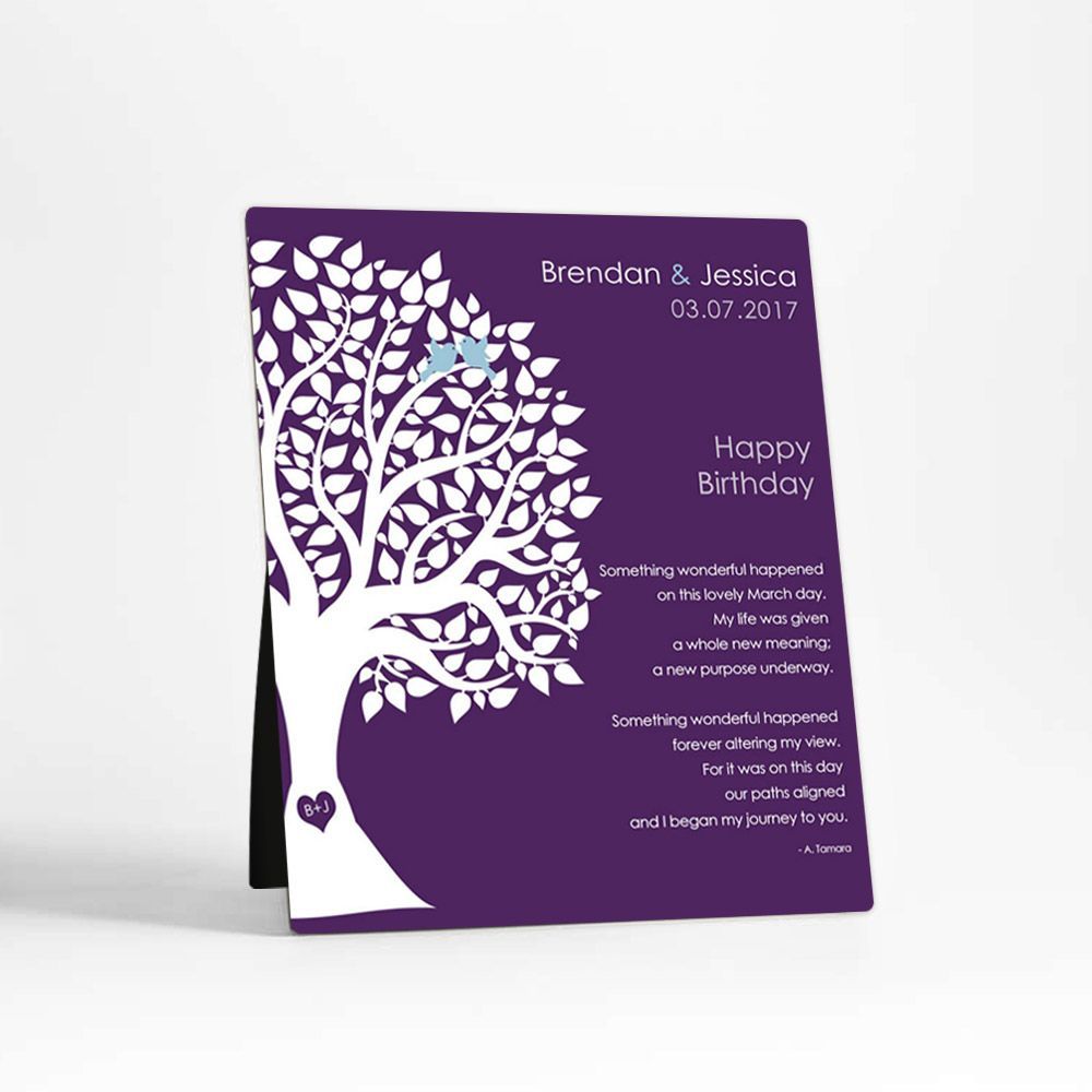 Half Silhouette Tree Spouse Birthday Desktop Plaque Gift for Spouse D-1715