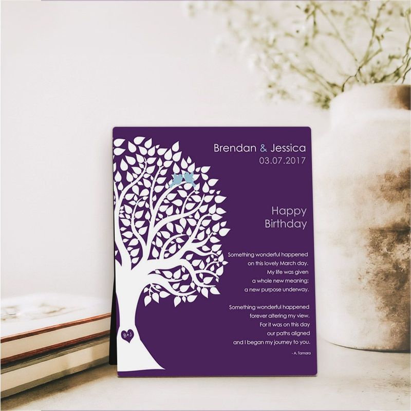 Half Silhouette Tree Spouse Birthday Desktop Plaque Gift for Spouse D-1715