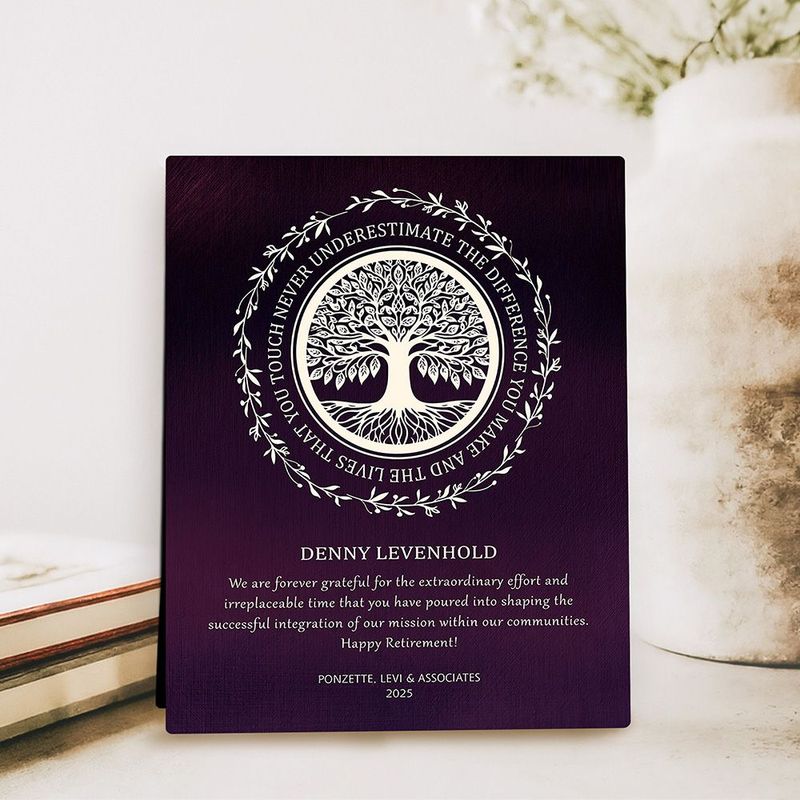 Tree of Life You Made a Difference Retirement Desktop Plaque Gift for Employee D-2167