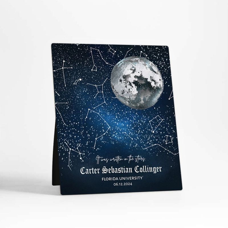 Moon and Star Map graduation Desktop Plaque Gift for Graduate D-1578