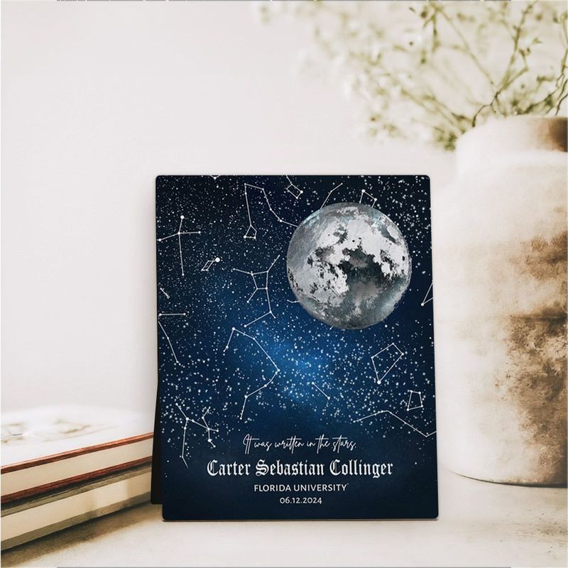 Moon and Star Map graduation Desktop Plaque Gift for Graduate D-1578