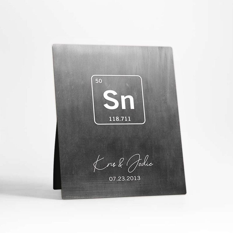 #1 Best Seller - Tin Periodic Table Element 10th Anniversary Desktop Plaque Gift for Couple D-1915