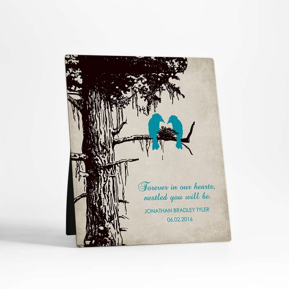 Dark Sequoia Tree Memorial Desktop Plaque Gift for Bereaved Parents D-1357