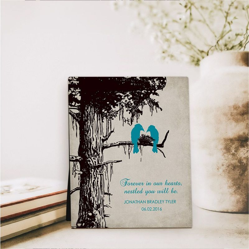 Dark Sequoia Tree Memorial Desktop Plaque Gift for Bereaved Parents D-1357