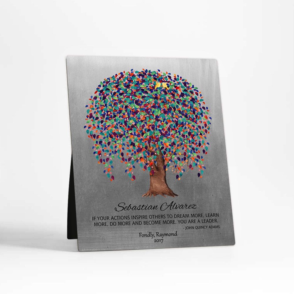 #1 Best Seller - Tin Willow Tree Leadership Appreciation Desktop Plaque Gift for Mentor D-1511
