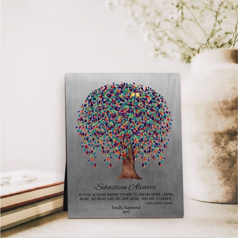 #1 Best Seller - Tin Willow Tree Leadership Appreciation Desktop Plaque Gift for Mentor D-1511