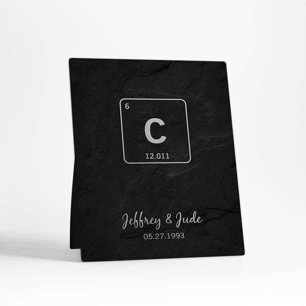 Iron Periodic Table Element 6th Anniversary Desktop Plaque Gift for Couple D-1927