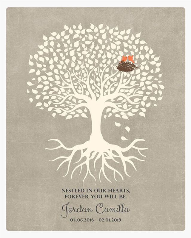 Beige White Tree with Roots Memorial Wall Plaque Gift for Bereaved Parents LTC-1197