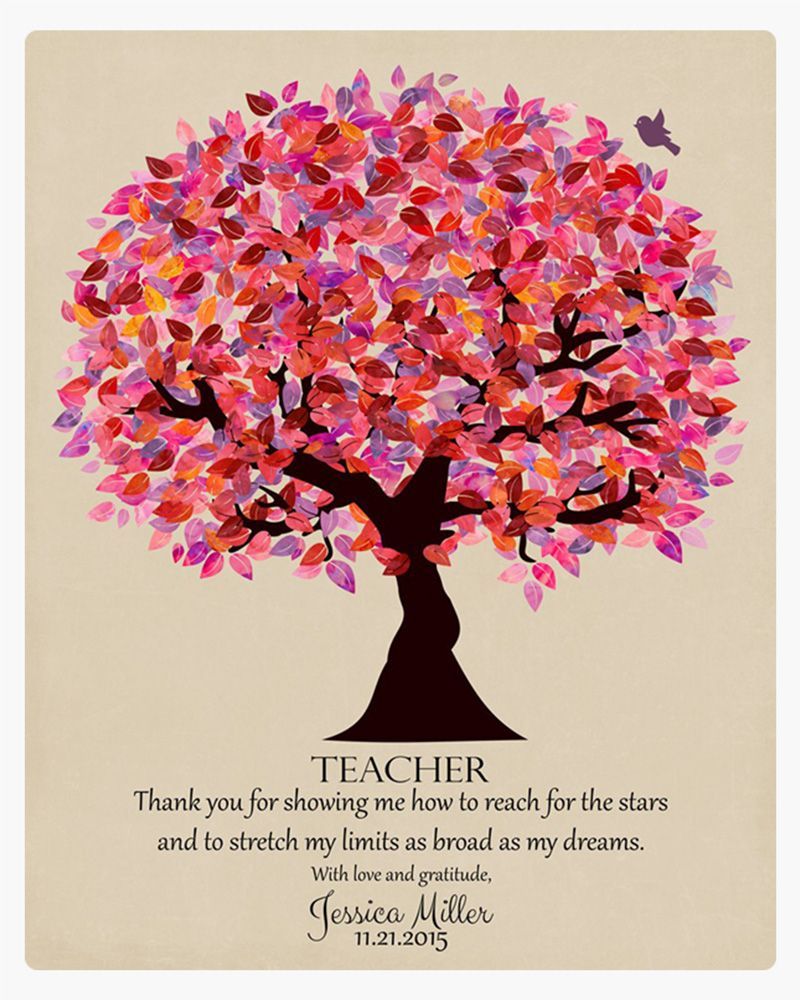 Pink Canopy Tree Teacher Appreciation Wall Plaque Gift for Educator LTC-1173
