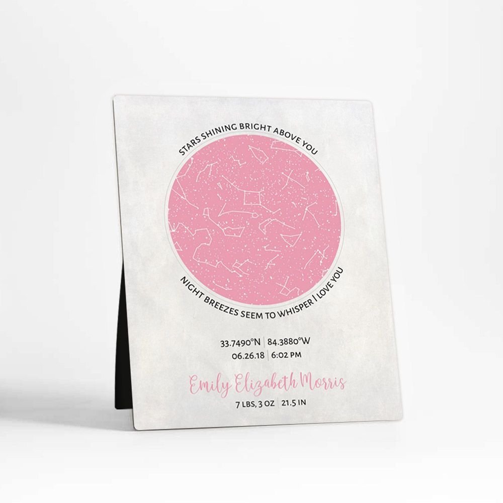 Star Map Baby Birth Desktop Plaque Gift for Girl D-1740