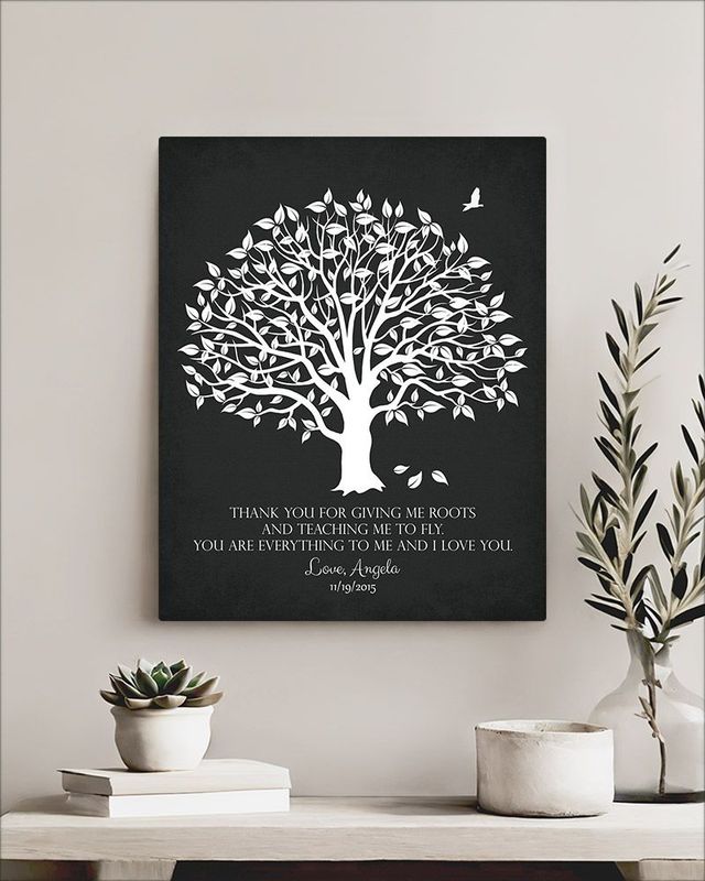 Black Magnolia Tree Wedding Wall Plaque Gift for Parents LTC-1152