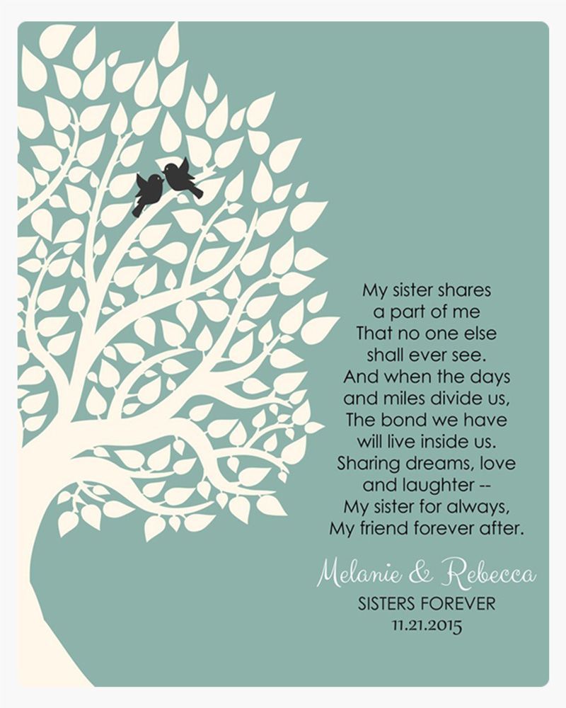 #1 Best Seller - Half Tree Sister Poem Wedding Wall Plaque Gift for Sister LTC-1145
