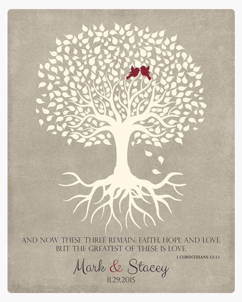 #1 Best Seller - Tree with Roots 1st Anniversary Wall Plaque Gift for Couple LTC-1123