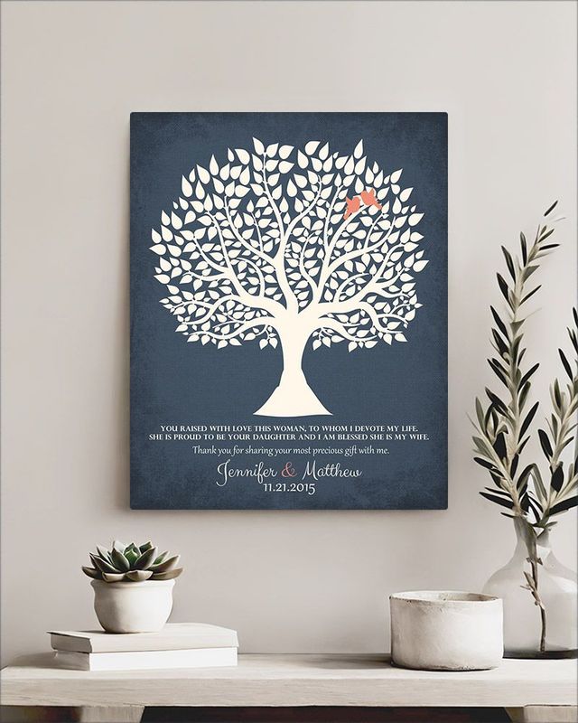 #1 Best Seller - Tree Silhouette Wedding Wall Plaque Gift for Mother Of The Bride LTC-1117