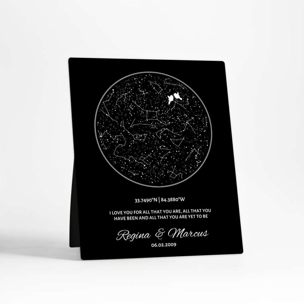 Star Map 10th Anniversary Desktop Plaque Gift for Couple D-1761