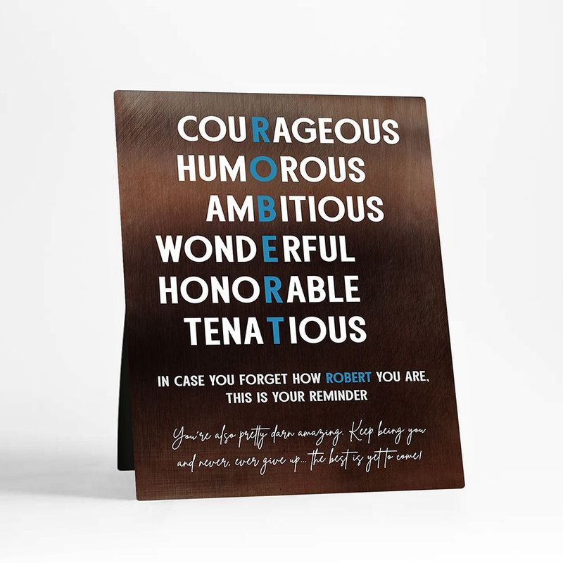 Bronze First Name Admirable Character Traits Birthday Desktop Plaque Gift for Family D-2164