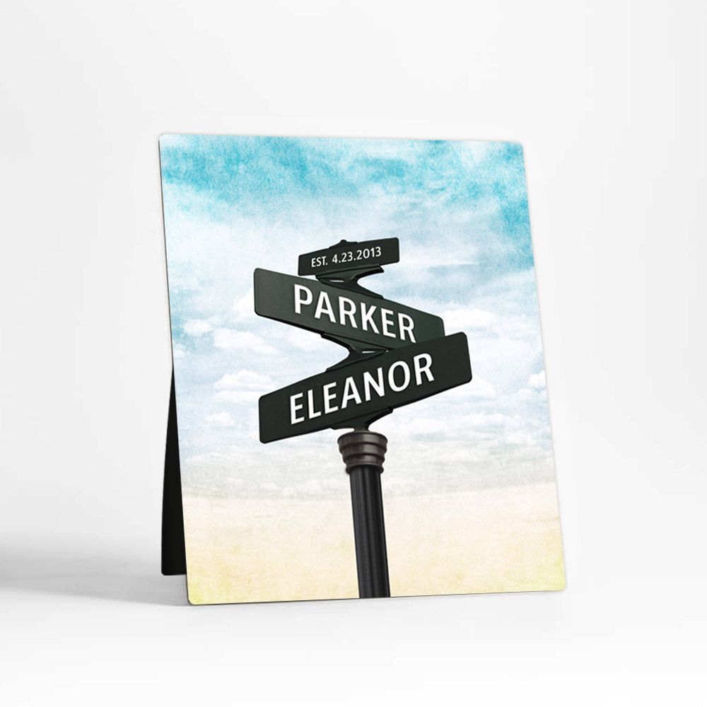 Crossroads Signpost 1st Anniversary Desktop Plaque Gift for Couple D-1932