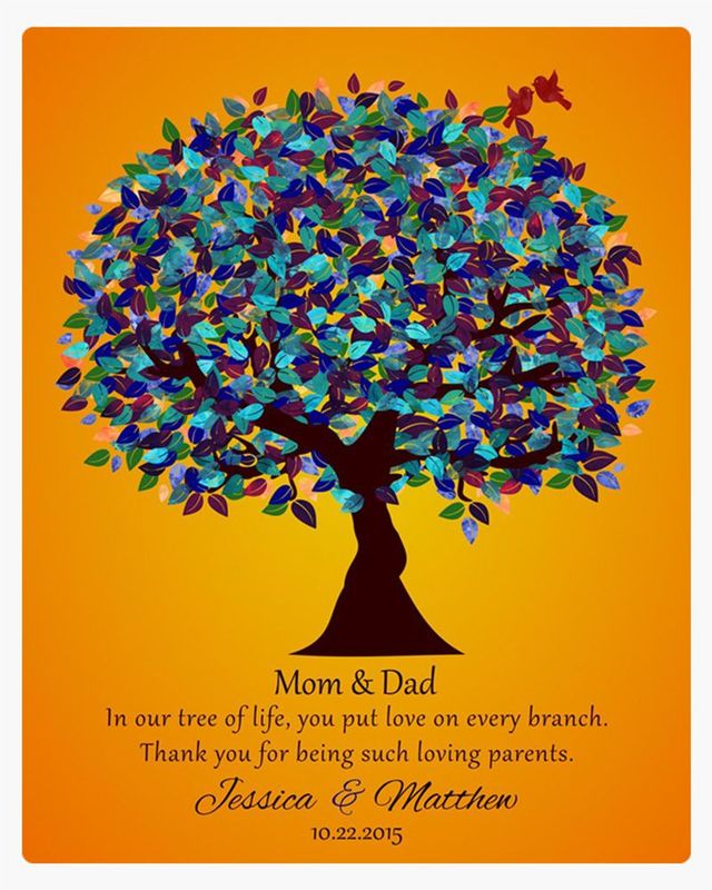 Blue Peacock Tree Family Appreciation Wall Plaque Gift for Parents LTC-1186