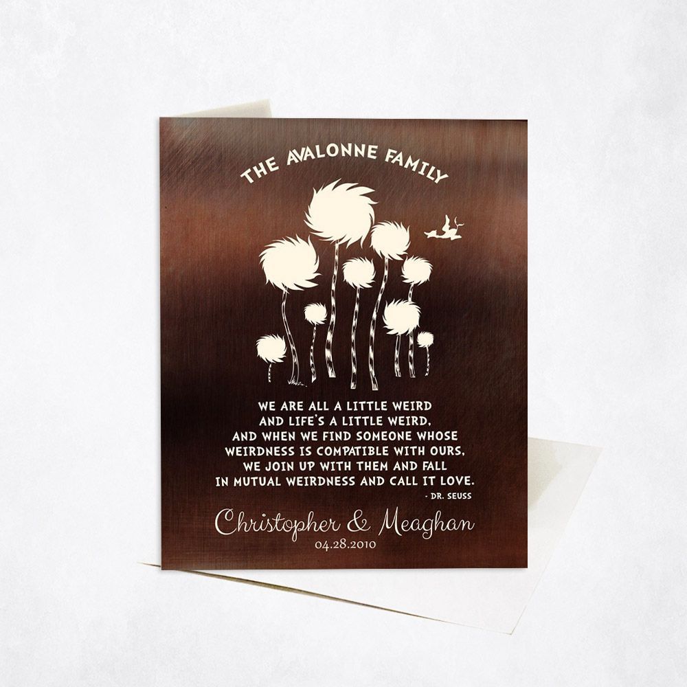 Bronze Cypress Tree 9th Anniversary Card Gift for Couple C-1471
