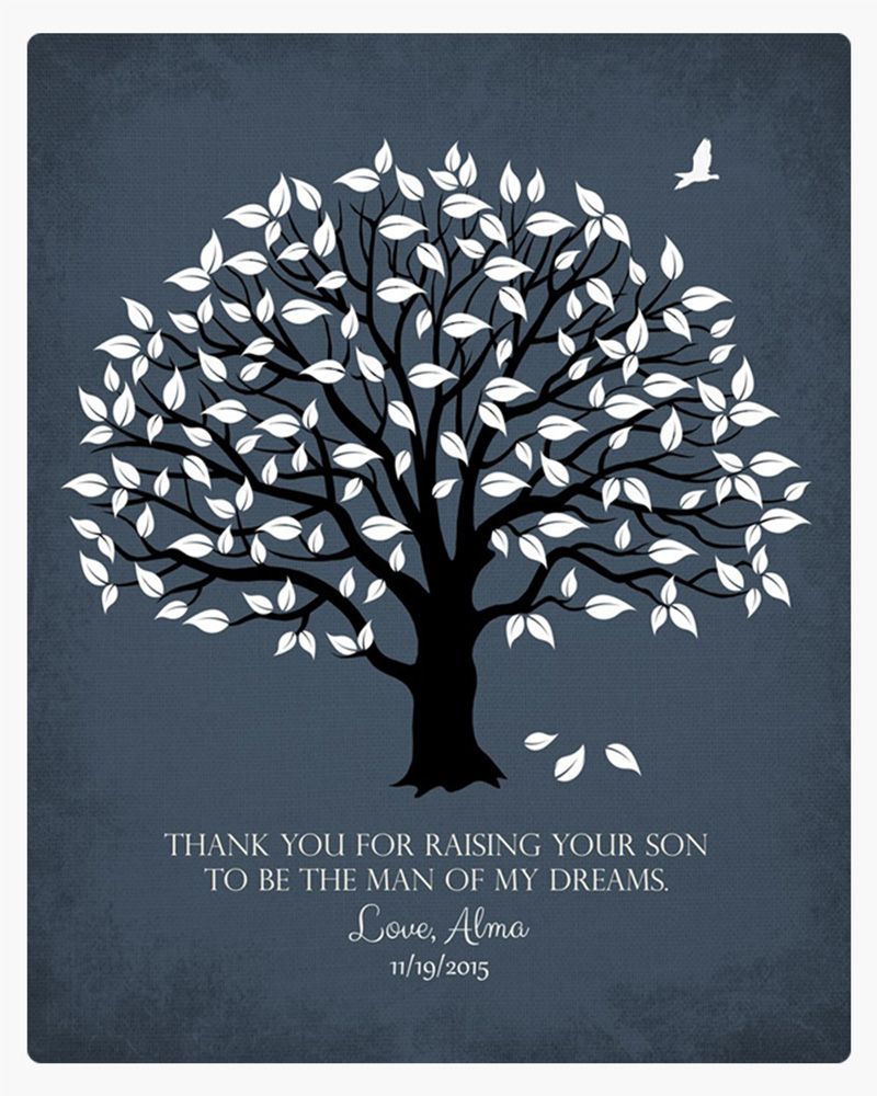 Blue Magnolia Tree Wedding Wall Plaque Gift for Mother Of The Groom LTC-1150