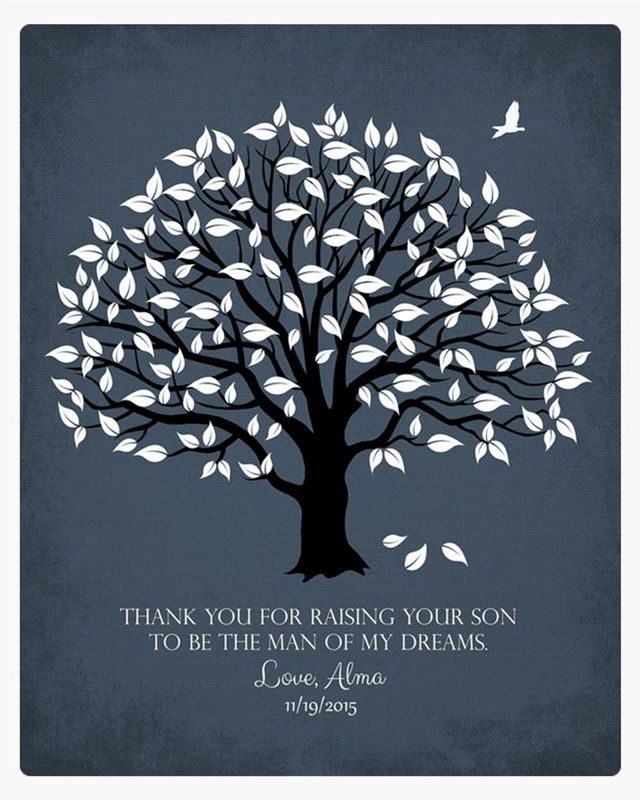 Blue Magnolia Tree Wedding Wall Plaque Gift for Mother Of The Groom LTC-1150