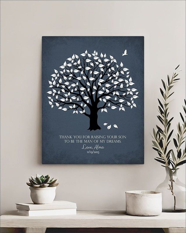 Blue Magnolia Tree Wedding Wall Plaque Gift for Mother Of The Groom LTC-1150