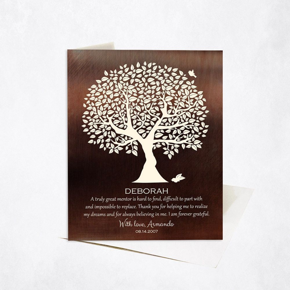 #1 Best Seller - Bronze Olive Tree Leadership Appreciation Card Gift for Mentor C-1392