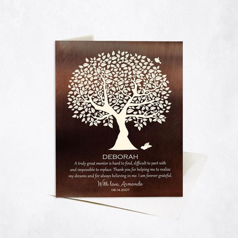 #1 Best Seller - Bronze Olive Tree Leadership Appreciation Card Gift for Mentor C-1392