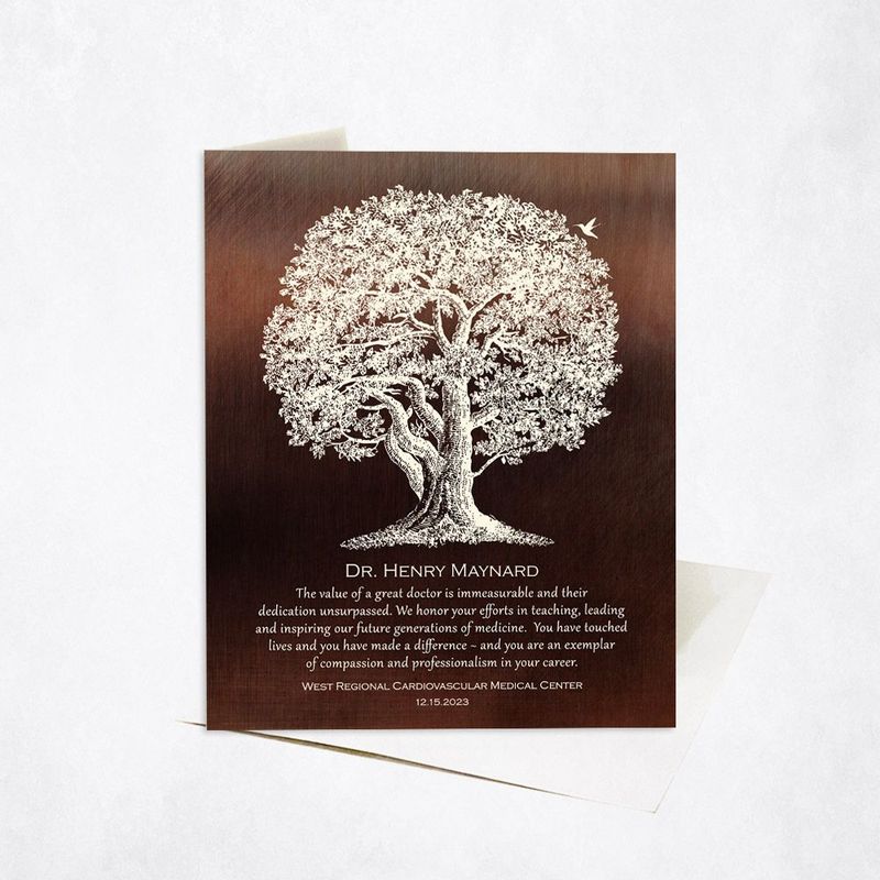 #1 Best Seller - Bronze Oak Tree Retirement Card Gift for Doctor C-1865