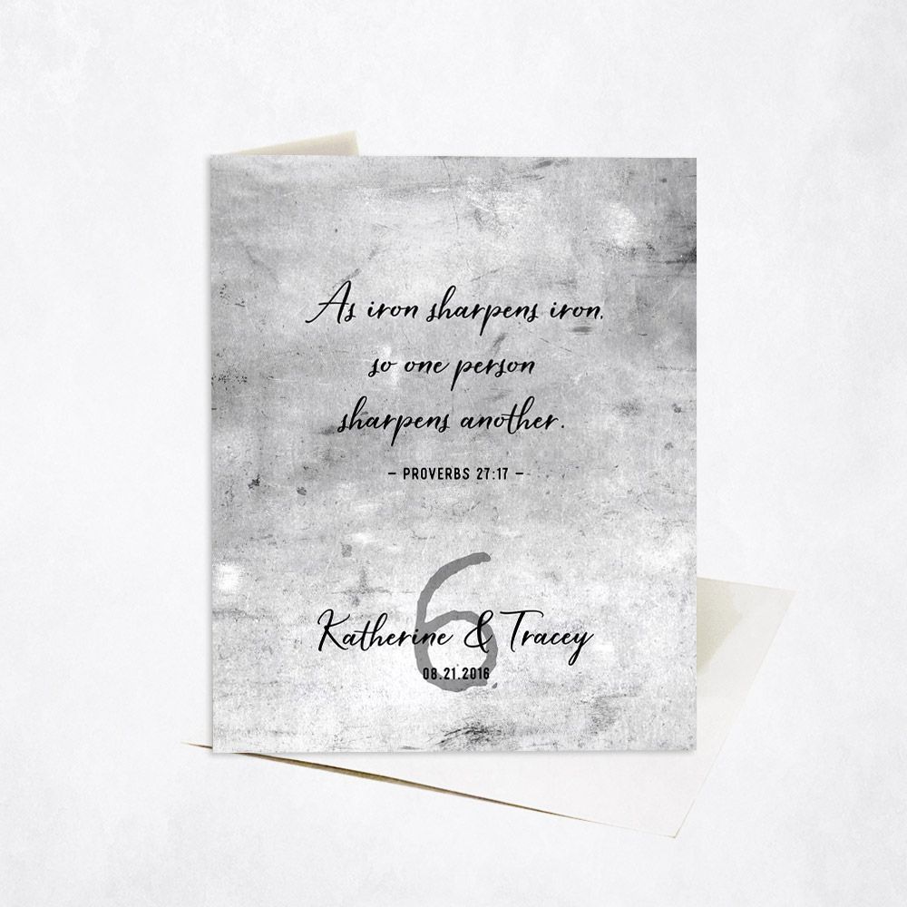 Proverbs 27:17 Anniversary Stationery Card For Couple C-1909