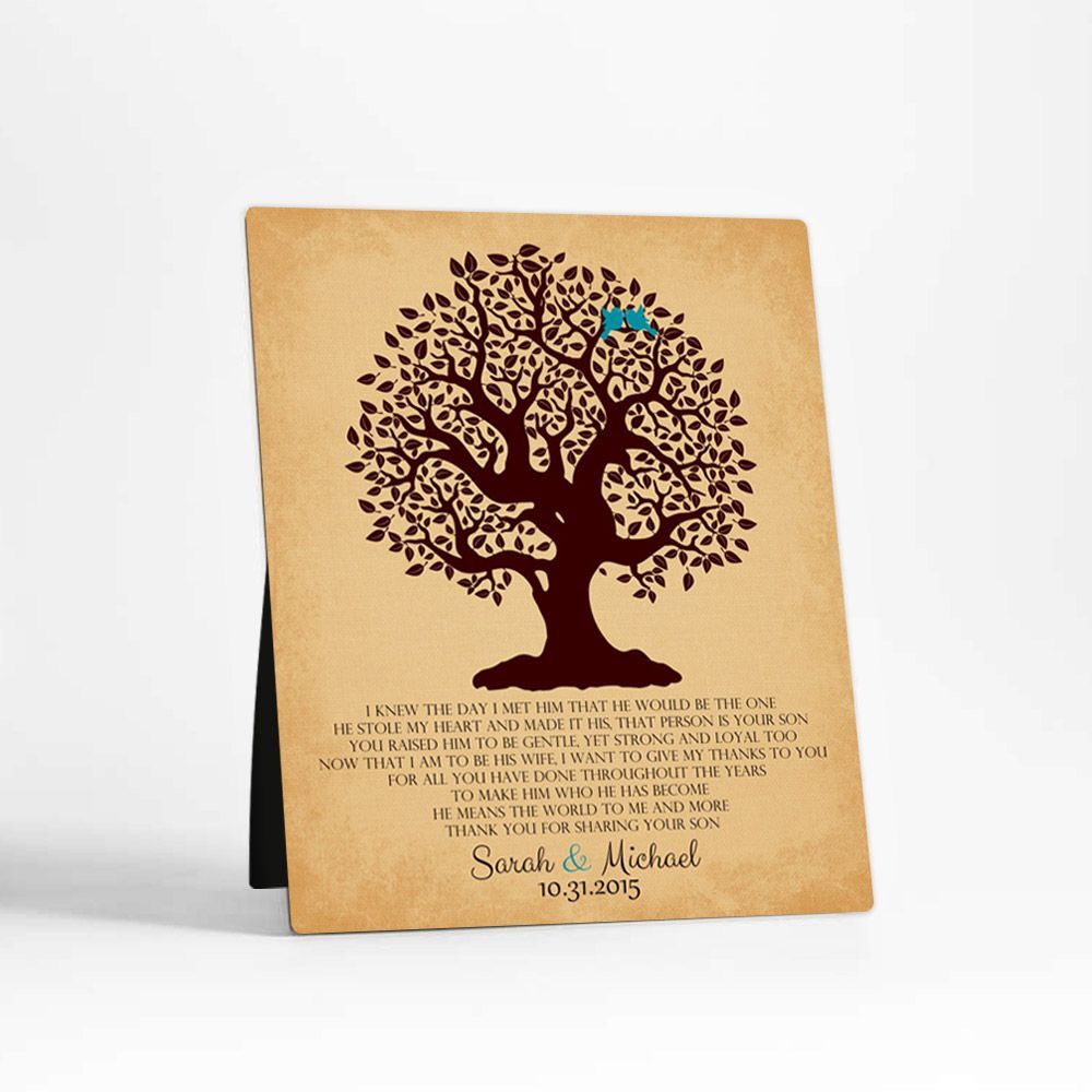 Knotty Tree Wedding Desktop Plaque Gift for Mother Of The Groom D-1126