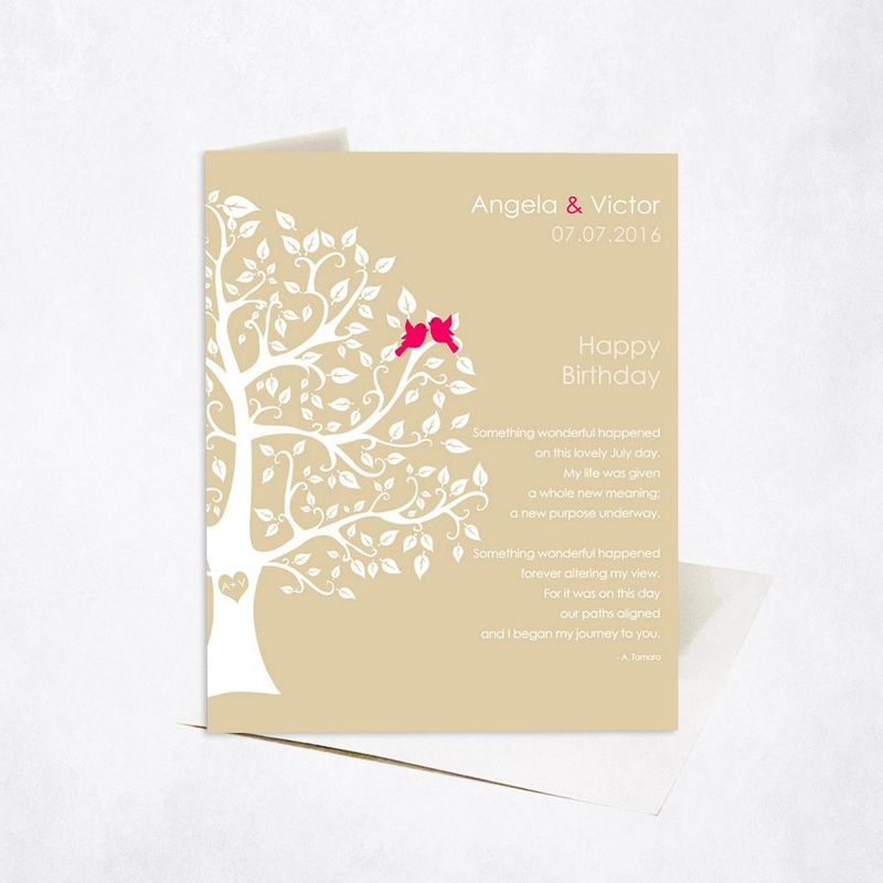 Half Curly Tree Spouse Birthday Card Gift for Spouse C-1719