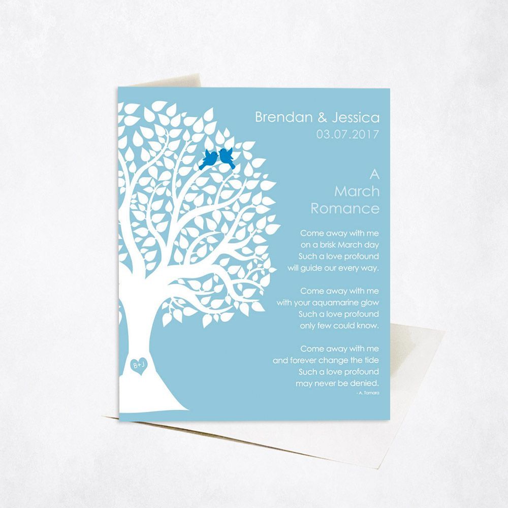 Half Silhouette Tree Engagement Card Gift for Couple C-1703